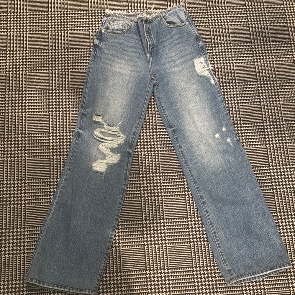 Classic Blue Distressed Women's Jeans